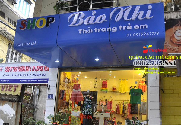 bảng hiệu quần áo trẻ em